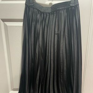 Black Flare Silk Skirt